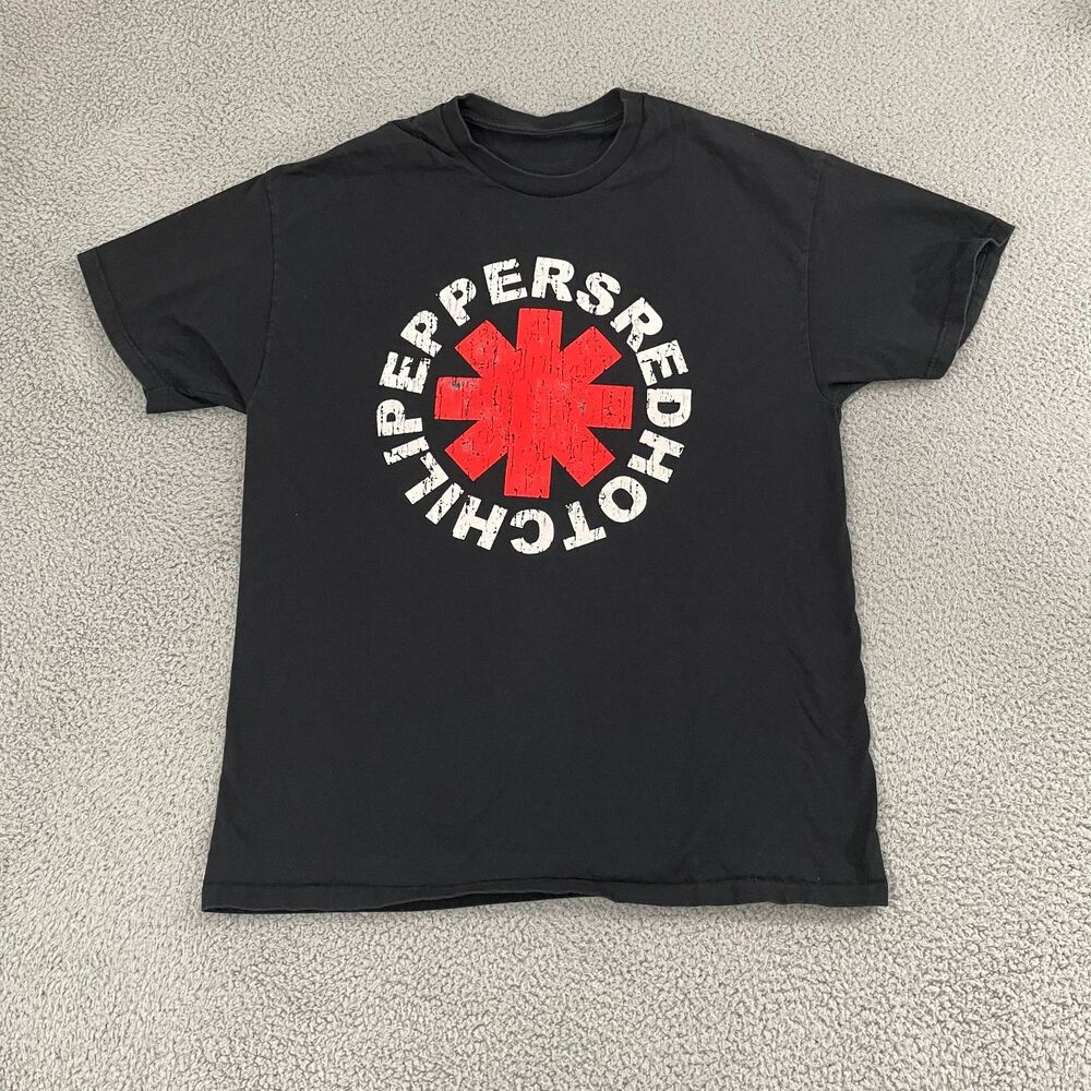 Red Hot Chili Peppers T-Shirt‎ Men L Black Band Music Tour Streetwear